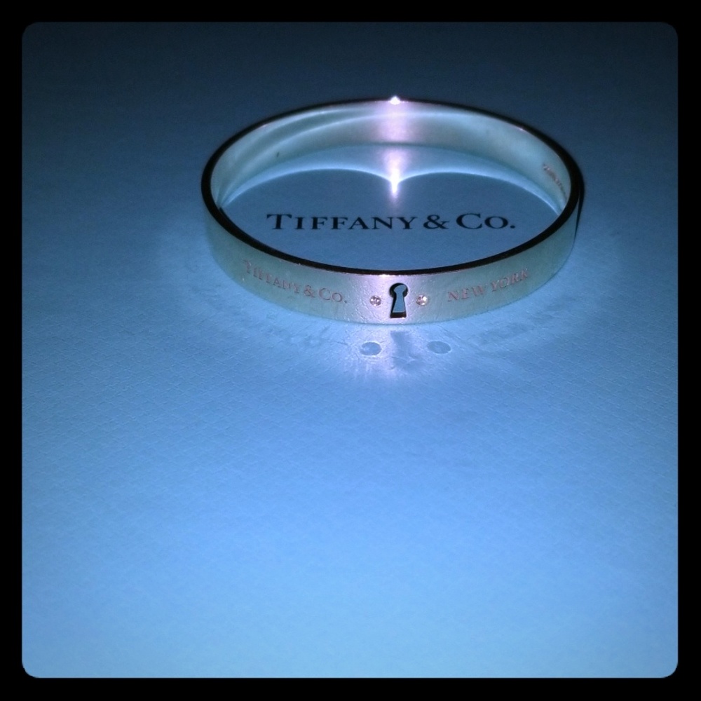Diamond sterling narrow TCO lock bangle